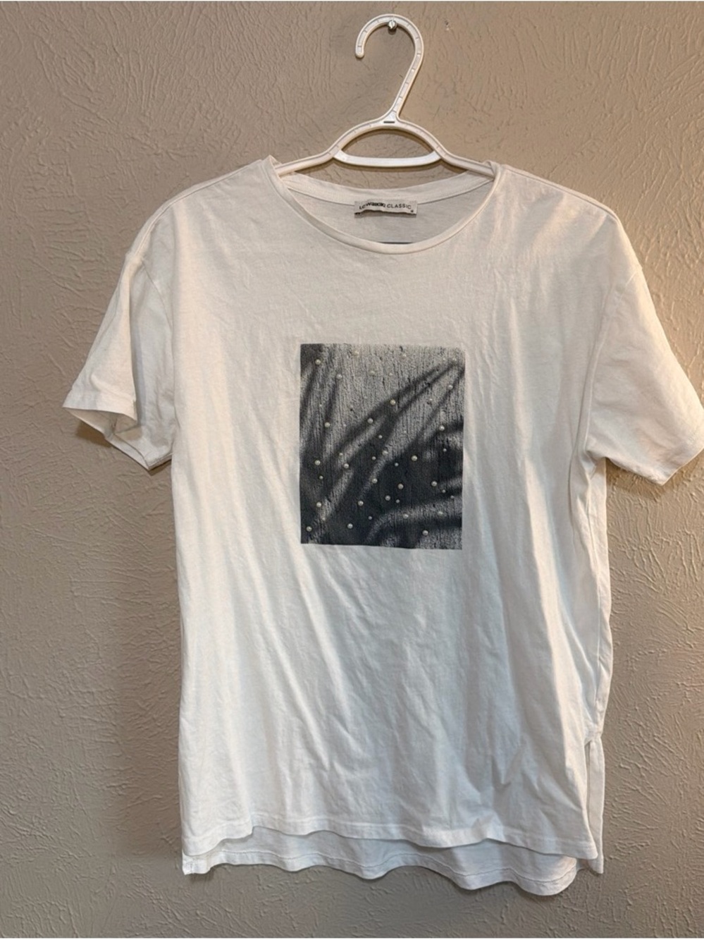 Classic White Crewneck T-Shirt with Graphic Front